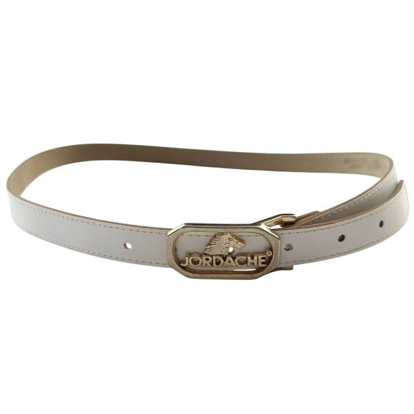 Jordache Accessories - Vtg Jordache White Y2K Belt (Size M) Bonded Leather 3/4” Skinny 90s